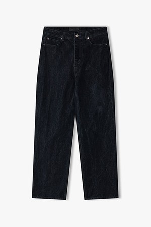 [26SS] LMS23772 다크네이비 세미 와이드핏 워시드 플로킹 데님 팬츠