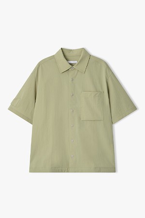 [26SS] LMM31709 그린 밑단 스트링 디테일 하프 셔츠