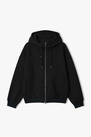 [26SS] LMS41763 블랙 니트 텍스쳐 셋업 후드티셔츠