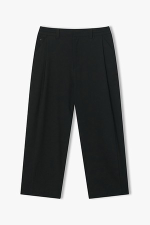 [26SS] LMS23753 블랙 와이드핏 투턱 팬츠