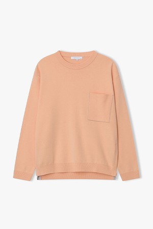 [26SS] LMS51723 오렌지 포인트 포켓 트리밍 라운드 니트