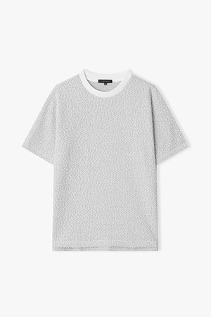 [26SS] LMM41709 라이트그레이 트위드 라운드 하프 티셔츠