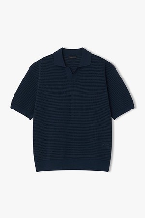 [26SS] LMM51784 네이비 스카시 오픈 카라 니트