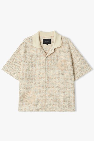 [26SS] LMM32704 크림 컬러리브 트위드 하프 셔켓