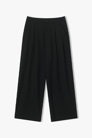 [리버클래시][26SS] LMS23723 블랙 와이드핏 투턱 밴딩 팬츠