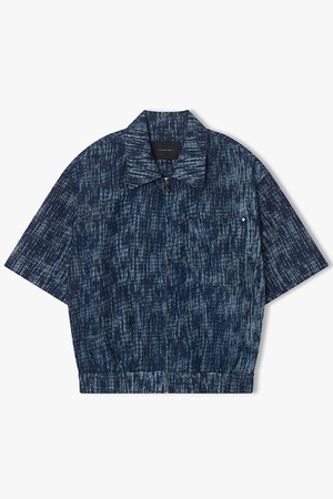 [리버클래시][26SS] LMM32757 네이비 워시드 데님 집업 하프 셔켓
