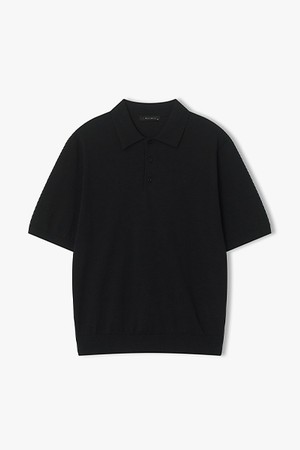 [리버클래시][26SS] LMM51780 블랙 솔리드 카라 니트 탑