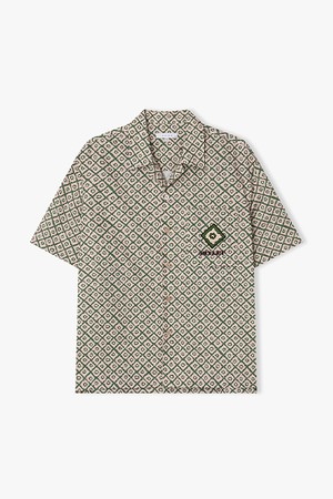 [리버클래시][26SS] LMM31712 그린 프린트 와펜 디테일 하프 셔츠