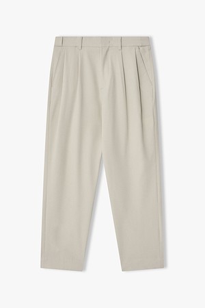 [리버클래시][26SS] LMM23744 베이지 배기핏 투턱 히든 밴딩 팬츠