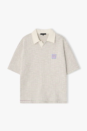 [리버클래시][26SS] LMM41726 바이올렛 캔디 트위드 하프 칼라 티셔츠