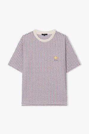 [리버클래시][26SS] LMM41720 믹스컬러 멀티 자카드 스트라이프 라운드 티셔츠