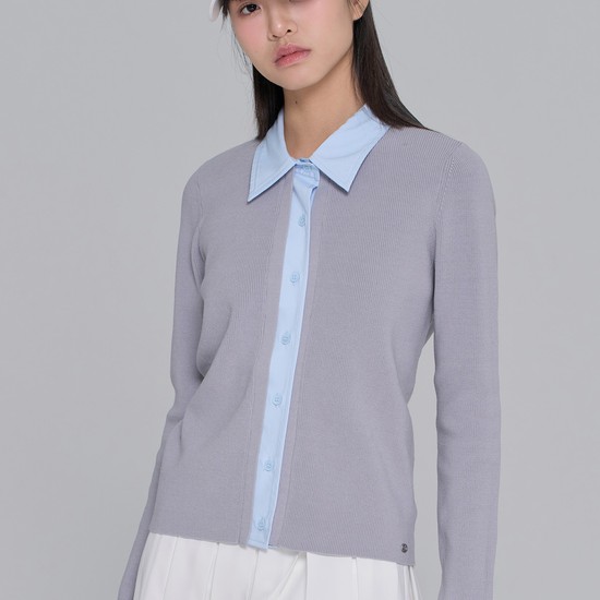 LAYERED SHIRT-CARDIGAN