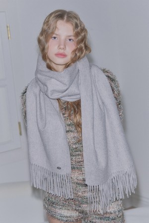 100% Cashmere Blanket Scarf (4colors)_GREY-a