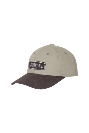 CONTRAST LOGO BALL CAP_KHAKI-a