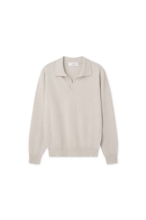 [남녀공용] 사티에 메리노울 폴로 니트 오트밀