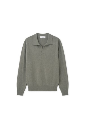 [남녀공용] 사티에 메리노울 폴로 니트 그린