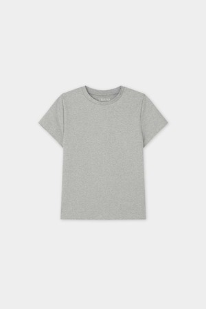 [우먼] 코튼 실켓 에센셜 티셔츠 멜란지그레이