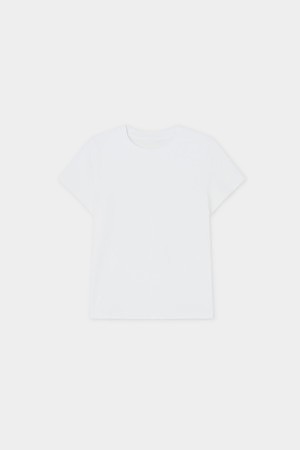 [우먼] 코튼 실켓 에센셜 티셔츠 화이트