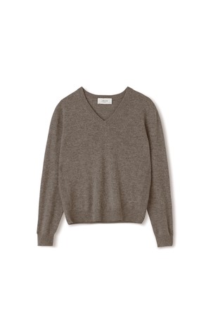 [남녀공용] 캐시미어 에센셜 블렌드 브이넥 브라운