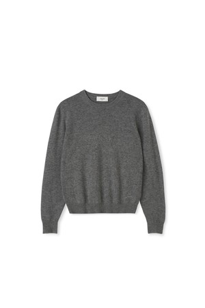 [남녀공용] 캐시미어 에센셜 블렌드 라운드넥 차콜