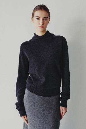 [남녀공용] 포든 메리노울 모크넥 후디 차콜