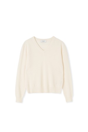 [남녀공용] 캐시미어 에센셜 블렌드 브이넥 아이보리