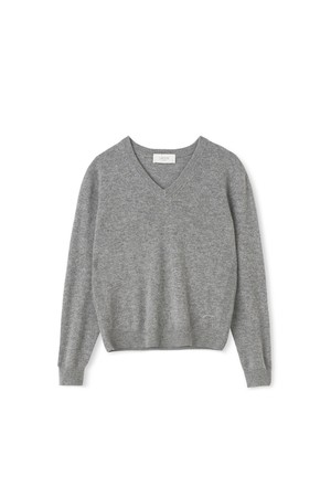 [남녀공용] 캐시미어 에센셜 블렌드 브이넥 그레이