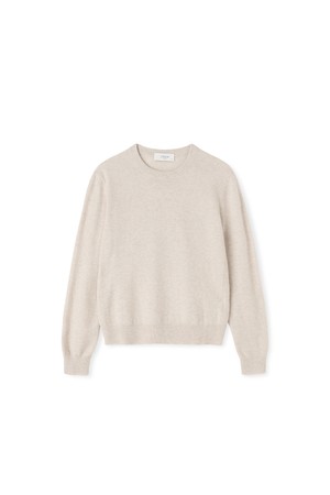 [남녀공용] 캐시미어 에센셜 블렌드 라운드넥 오트밀