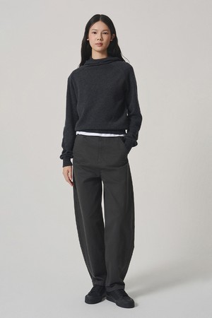 에로디 코튼 배럴핏 트라우저 차콜