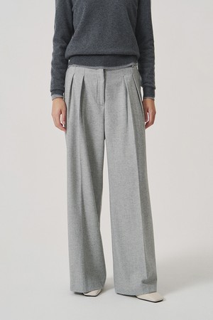 실비에 투턱 와이드 팬츠 그레이