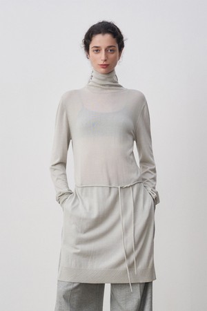 테시아 롱 슬릿 풀오버 그레이