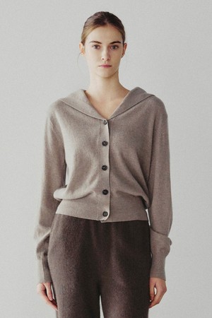 가브리엘 메리노울 세일러 카라 셔츠 라이트브라운