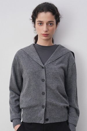 가브리엘 메리노울 세일러 카라 셔츠 그레이