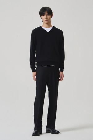 루 울 스트레이트 트라우저 블랙