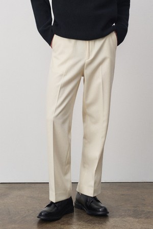 루 울 스트레이트 트라우저 아이보리