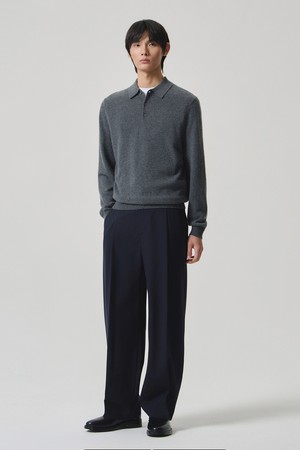 리오르 울 배럴핏 트라우저 네이비