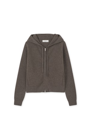 [남녀공용] 소마 메리노울 후드 집업 브라운