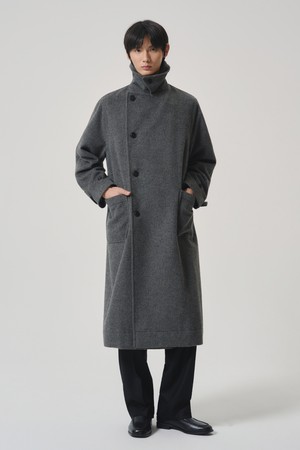 로벨 오버핏 랩 코트 그레이