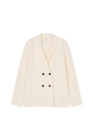 [남녀공용] 데온 메리노울 더블 니트 자켓 아이보리