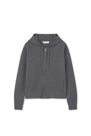 [남녀공용] 소마 메리노울 후드 집업 차콜