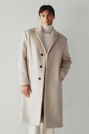 듀이 레귤러핏 싱글 코트 오트밀