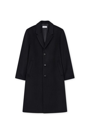 듀이 레귤러핏 싱글 코트 블랙