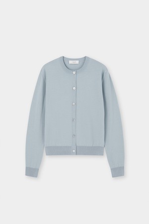 [남녀공용] 코튼 썸머 에센셜 라운드넥 가디건 스카이블루