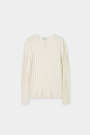 해리엇 코튼 헨리넥 니트 아이보리