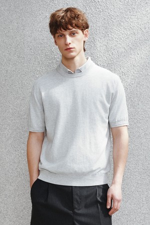 코튼 썸머 에센셜 라운드넥 멜란지그레이 (Dry touch)