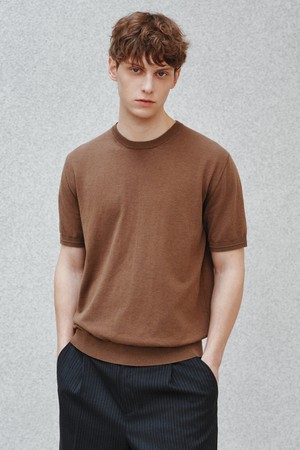 코튼 썸머 에센셜 라운드넥 브라운 (Dry touch)
