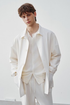 마엘 사이드 슬릿 코튼 셔츠 아이보리