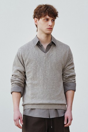 마엘 사이드 슬릿 코튼 셔츠 카키