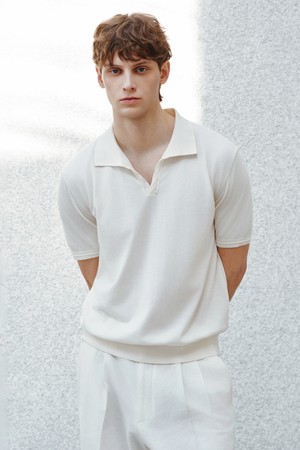 코튼 썸머 에센셜 케이블 폴로넥 아이보리 (Dry touch)
