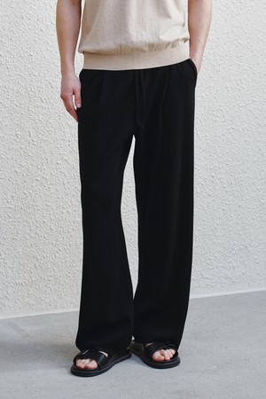 코튼 썸머 에센셜 드로스트링 팬츠 블랙